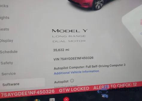 2022 Tesla Model Y Long Range Dual Motor All-Wheel Drive из США, поврежденный, VIN 7SAYGDEE1NF450326